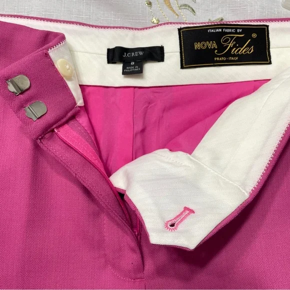 J. Crew Willa Cropped Flare trousers pants Garden Dahlia Pink Italian Wool  8 - Picture 8 of 13